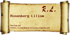 Rosenberg Liliom névjegykártya